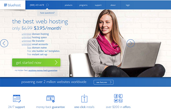 BlueHost Screenshot