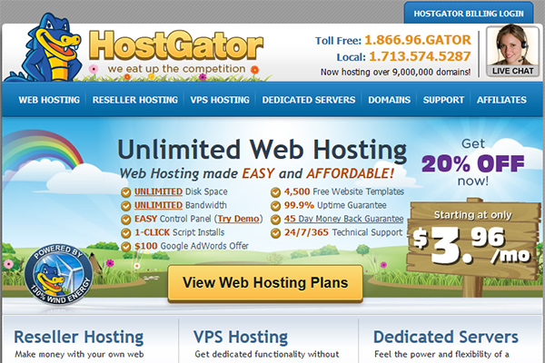 Hostgator Screenshot